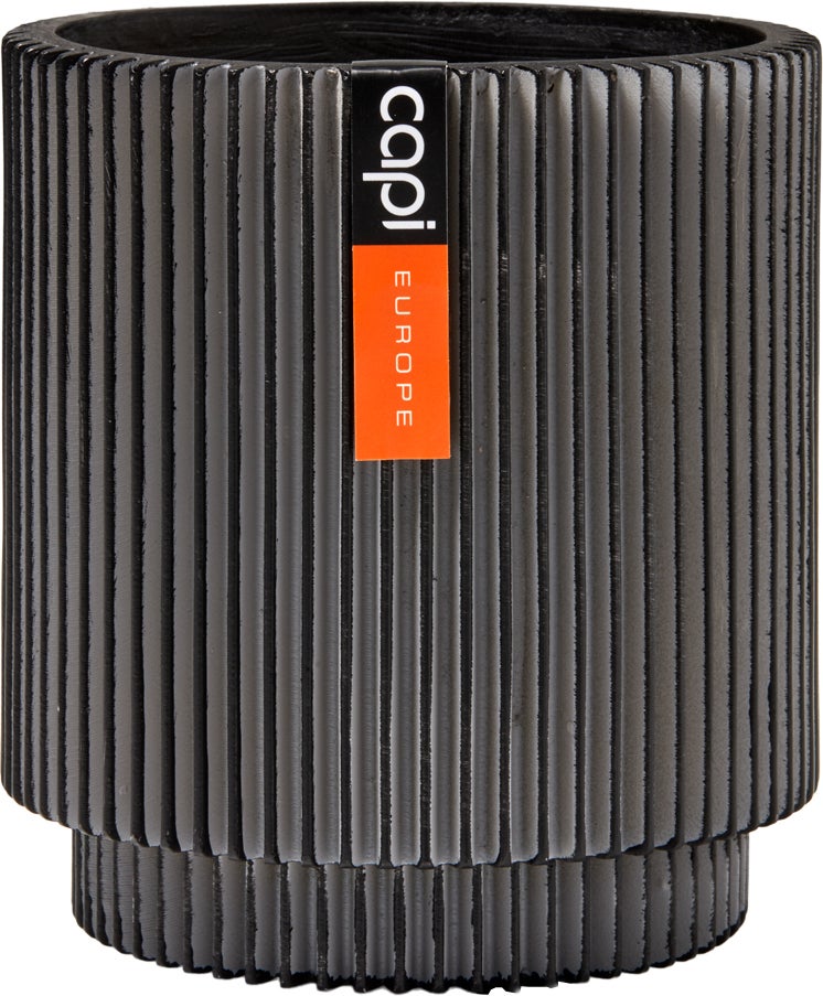 Capi Europe bloempot Groove antraciet D 19 H 21 cm