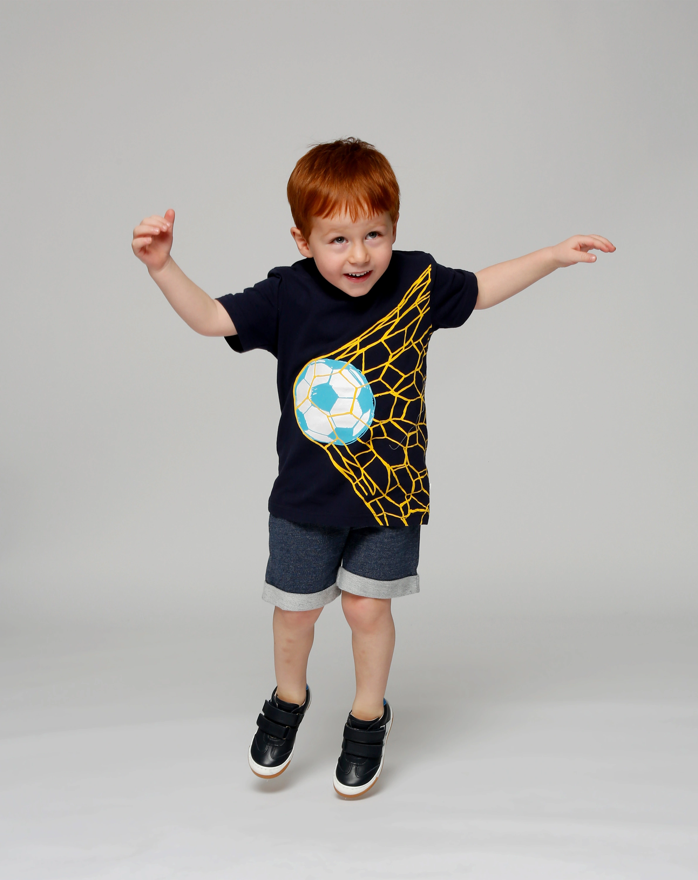T-Shirt FUSSBALL in blau