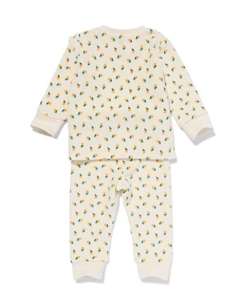 pyjama bébé velours fleurs blanc cassé