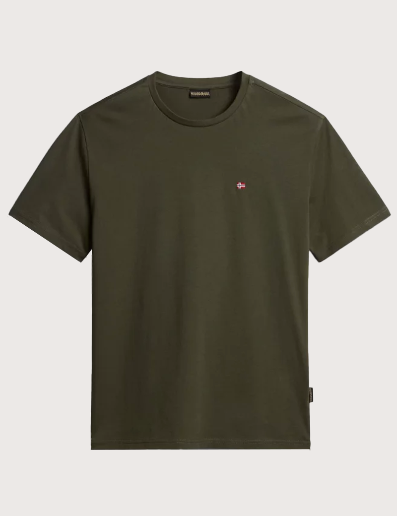 NAPAPIJRI T-SHIRT HOMME LOGO CŒUR SALIS KAKI