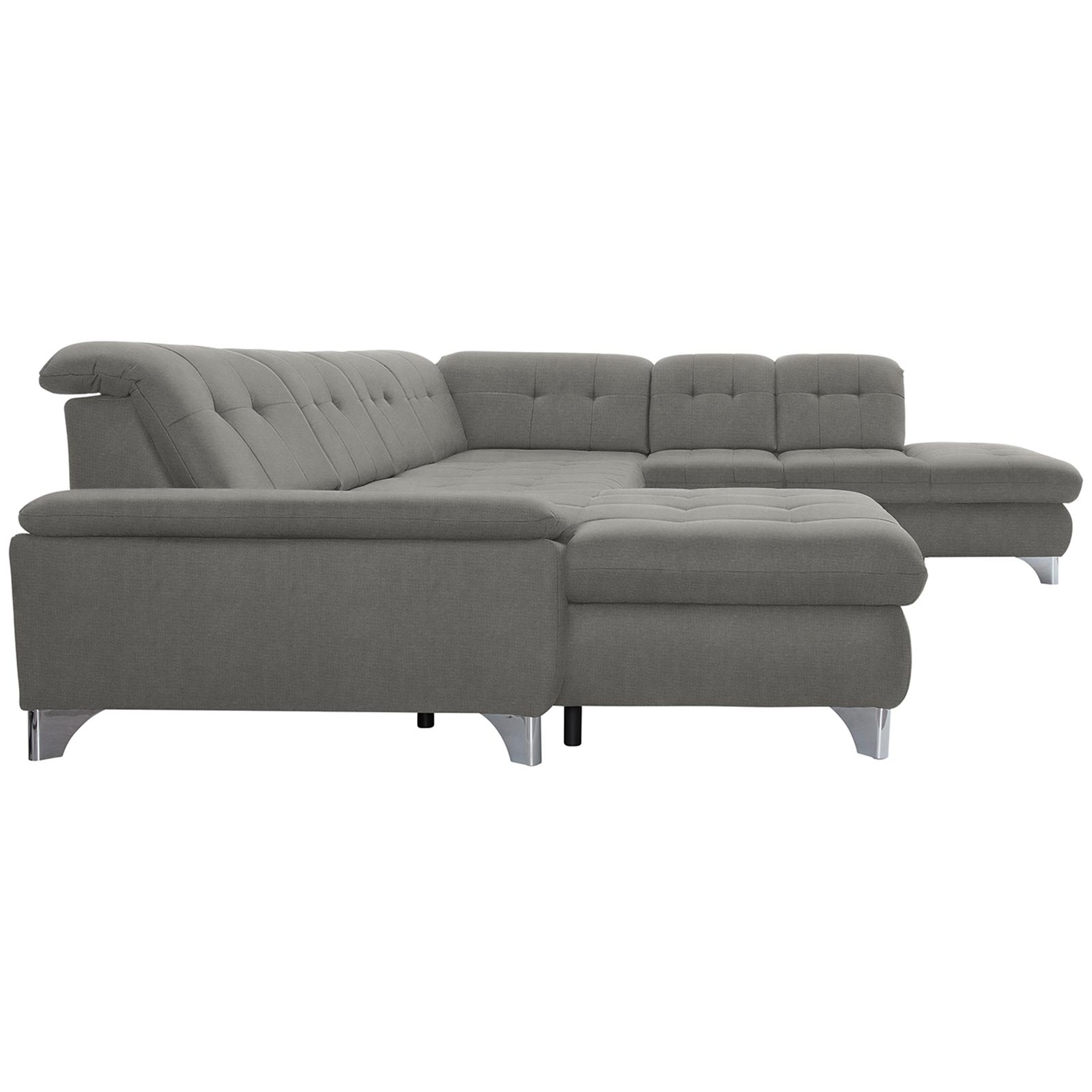 polsterpower Wohnlandschaft - Belle silver - Basismodell - Recamiere links