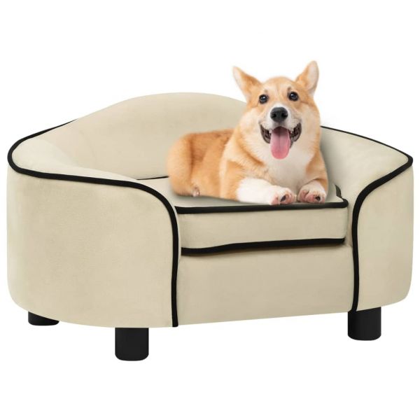 Sofá para Cães 67x47x36 cm Pelúcia Creme - 171090
