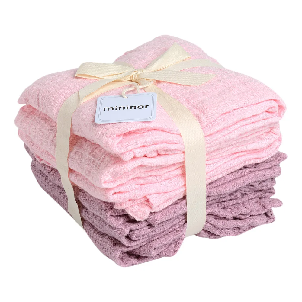 Mininor Økologiske Stofbleer Rosa/Lilla- 6 stk.