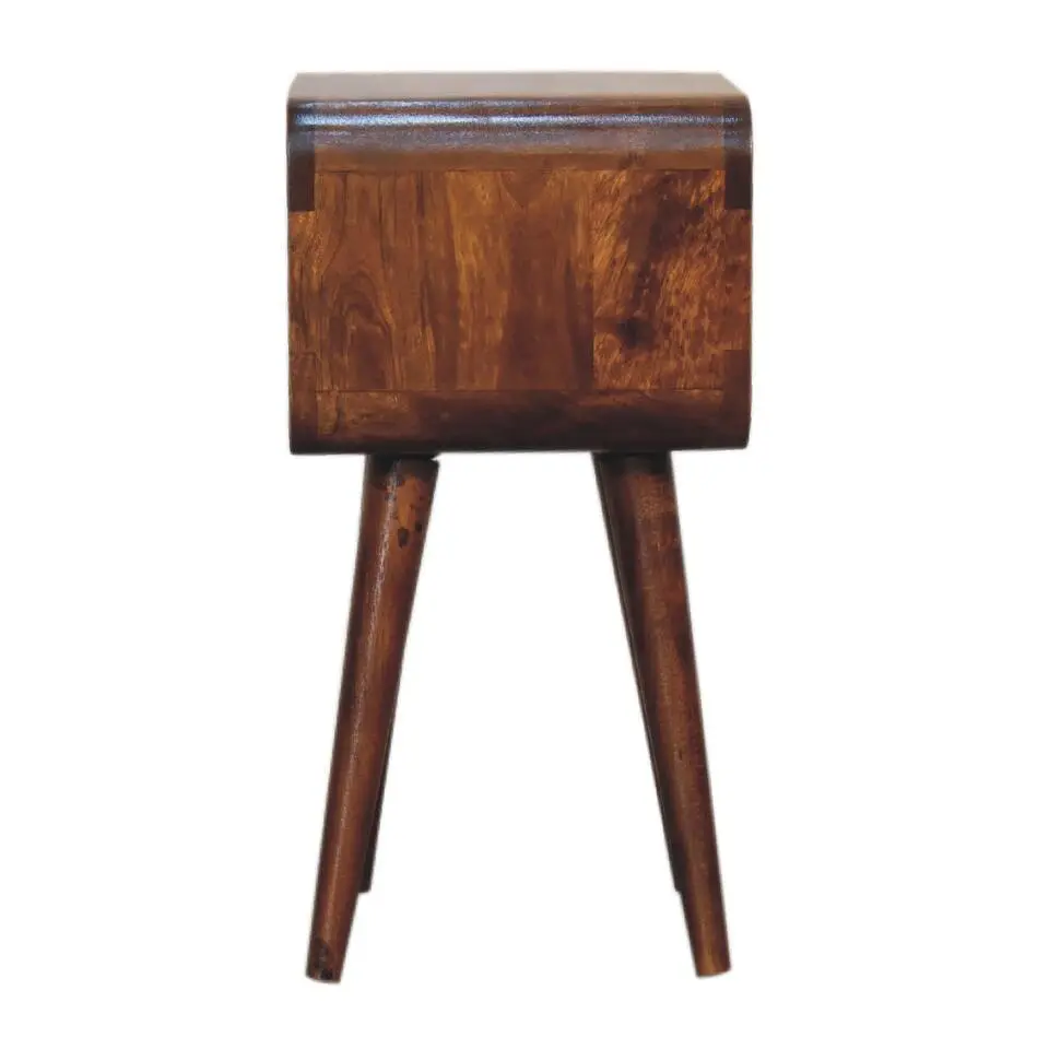 Artisan Furniture Solid hout Kastanje Gebogen Open Nachtkastje