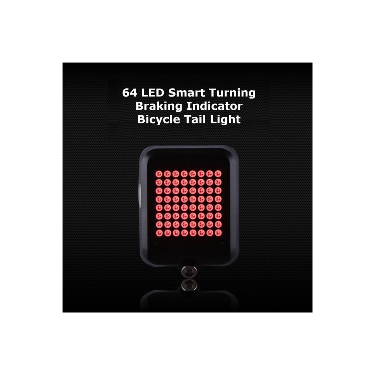Smart automatisk sykkelbaklys med lasersensor og 64 stk LED