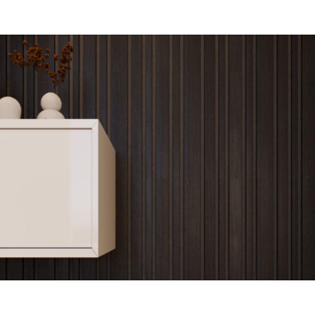 Lattenwand Decowall Acoustic Blend lava eiken, combinatie van verschillende breedtes, 260x30cm, 2 stuks (1.56m2)