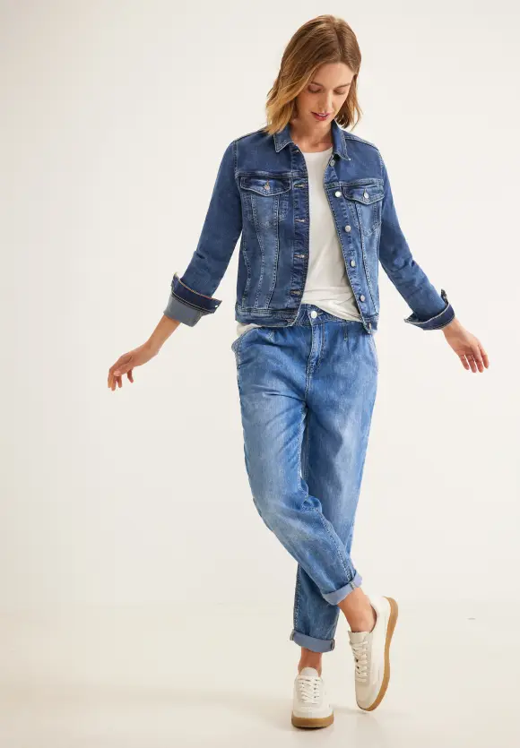 Jeansjacke in Blau - indigo used wash