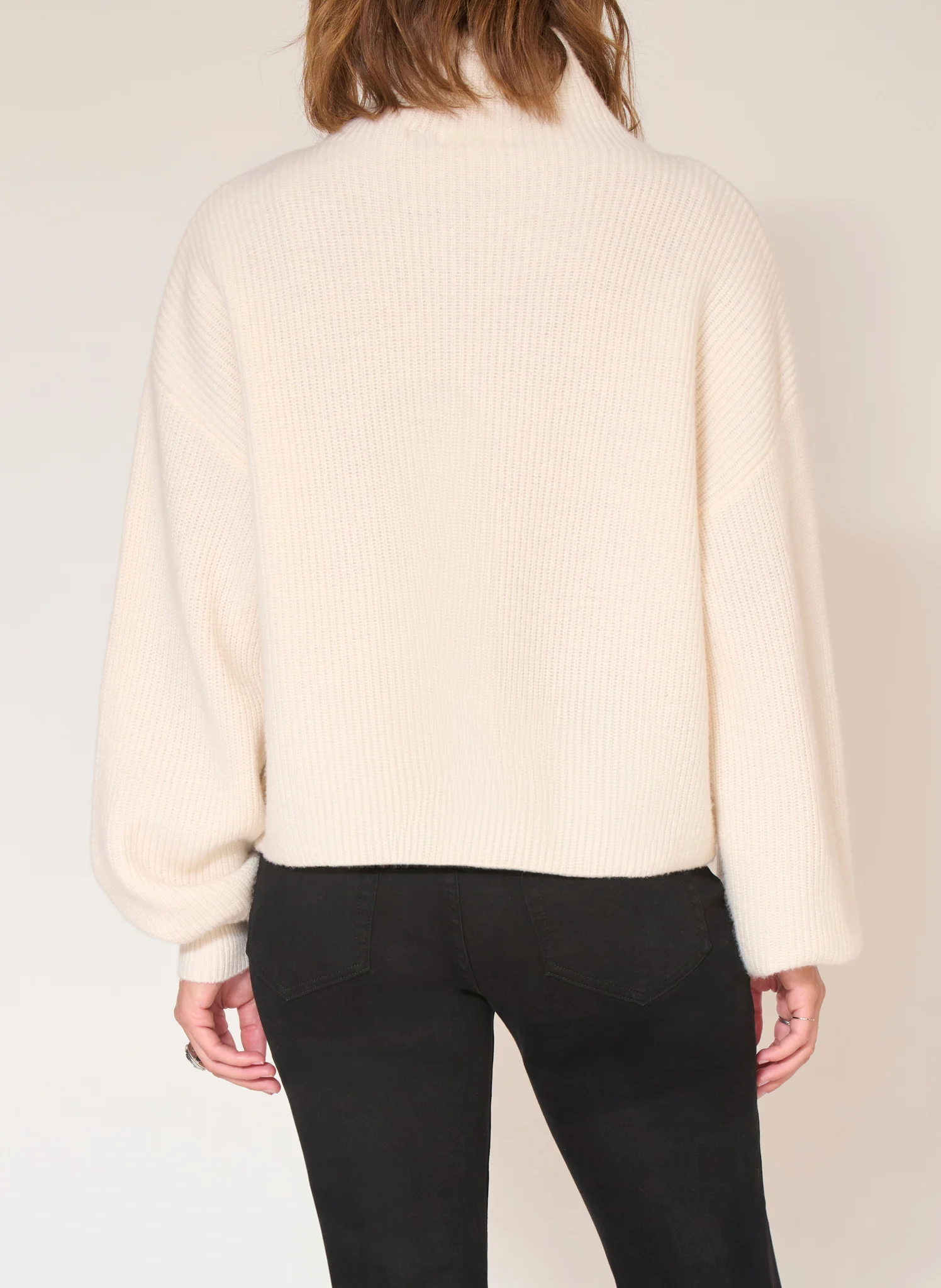 KORI - Pull oversize col montant en laine | Blanc