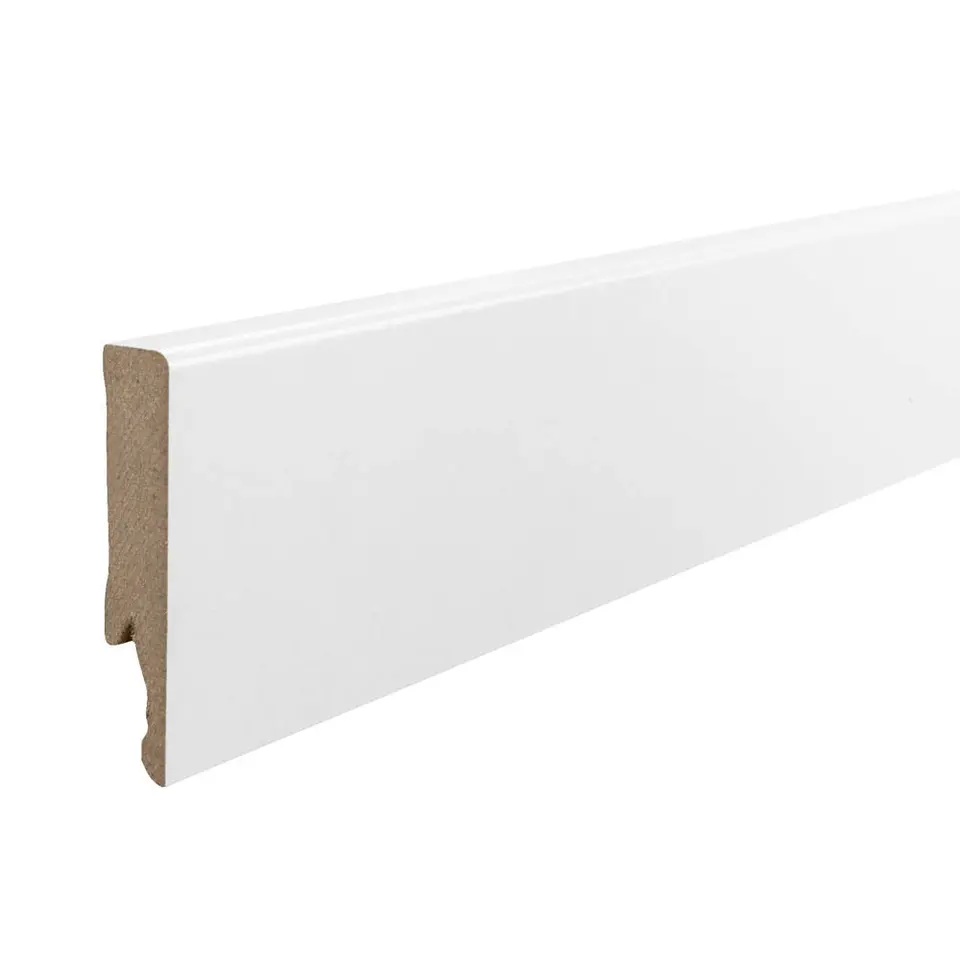 MDF plint - wit recht - 240x1,4x7,5 cm