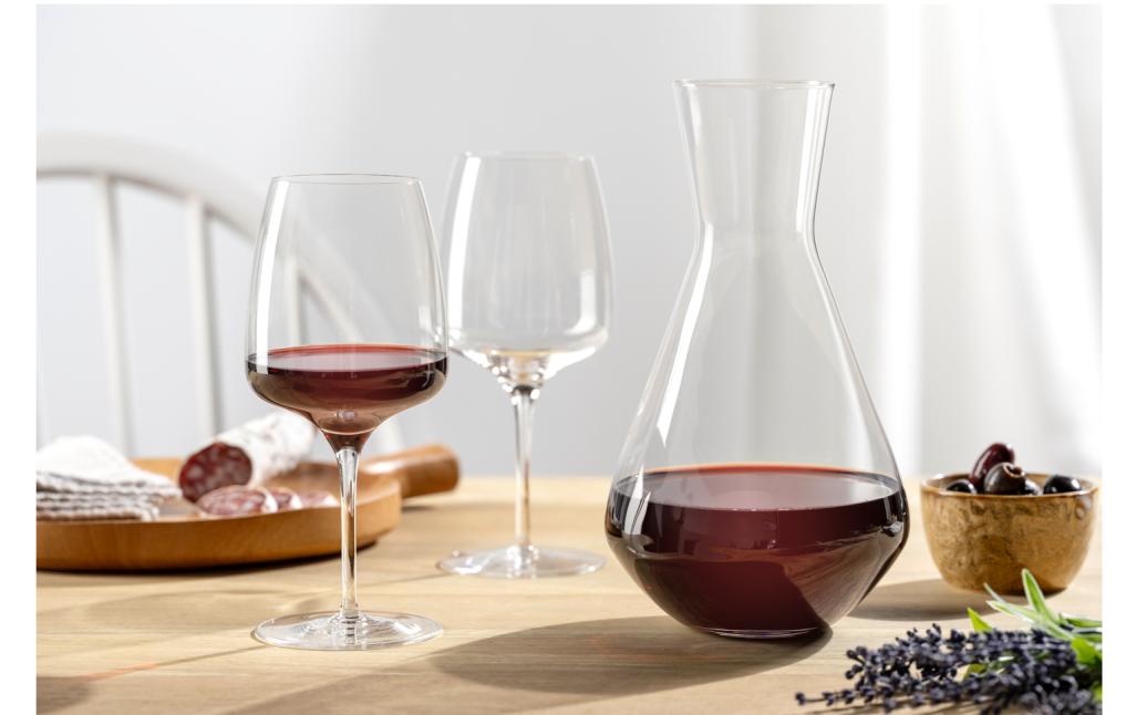 Karaffe Cesti 1.2 l, 3-teilig, Grau/TransparentKaraffe mit Gläsern für Wein
