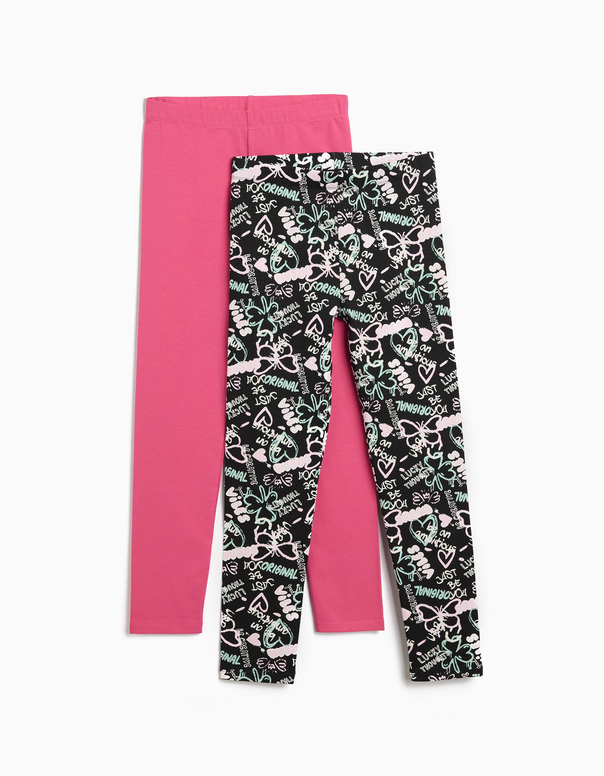 Pack 2 Leggings, Menina, Multicor