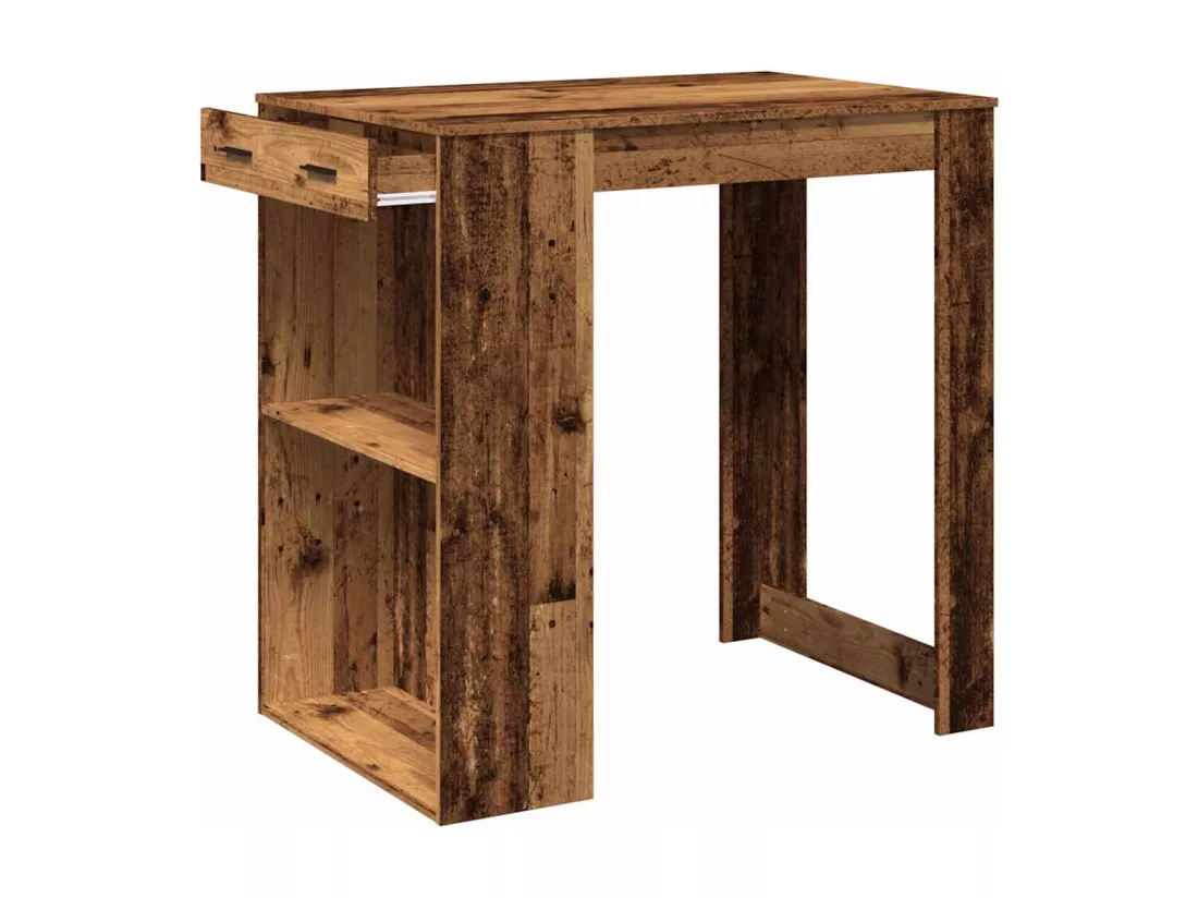 Table de bar vieux bois 102x70x103,5 cm bois d'ingénierie