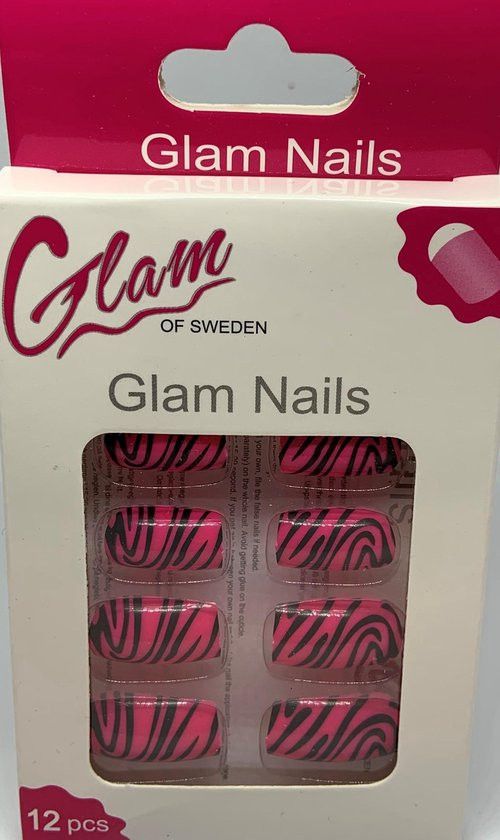 Uñas Postizas Cebra Rosa Uñas postizas