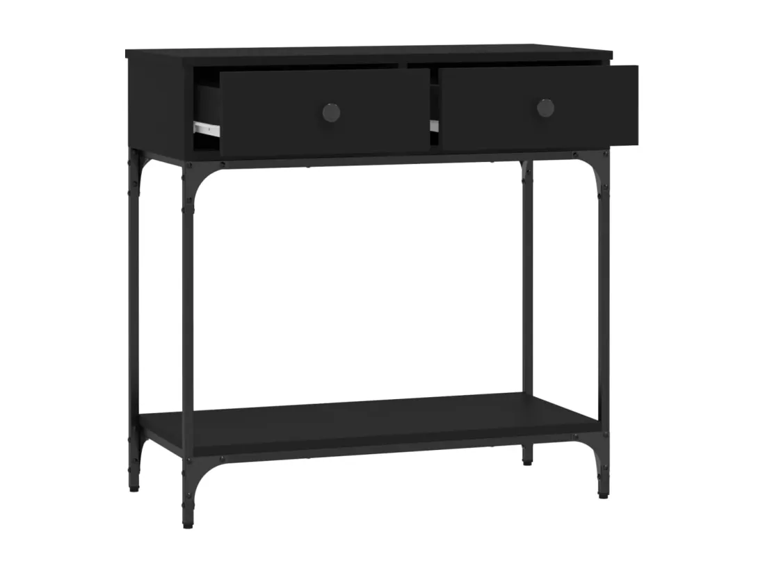 Table console noir 75x34,5x75 cm bois d'ingénierie