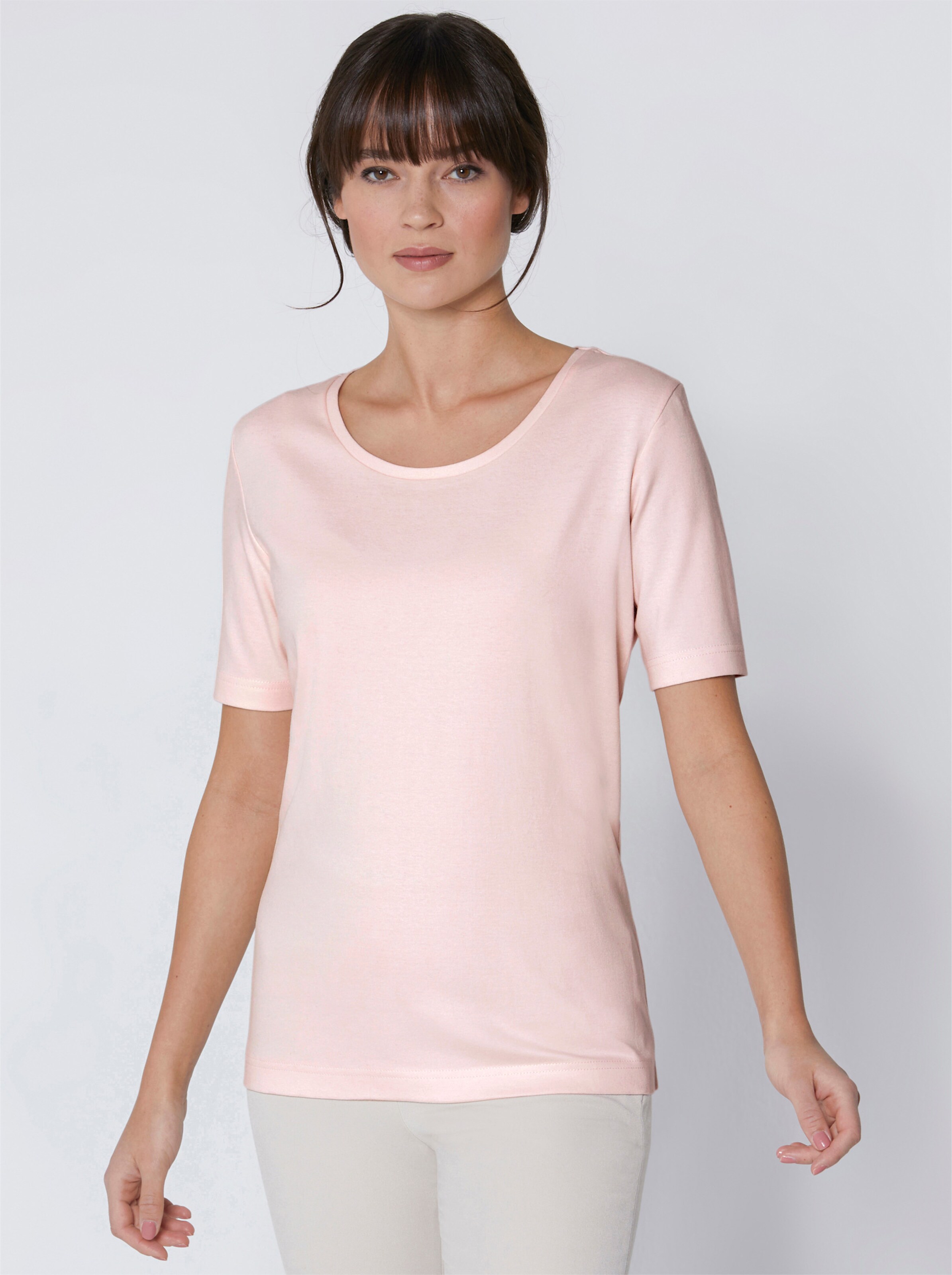 CREATION L PREMIUM Baumwoll-Shirt in rosé