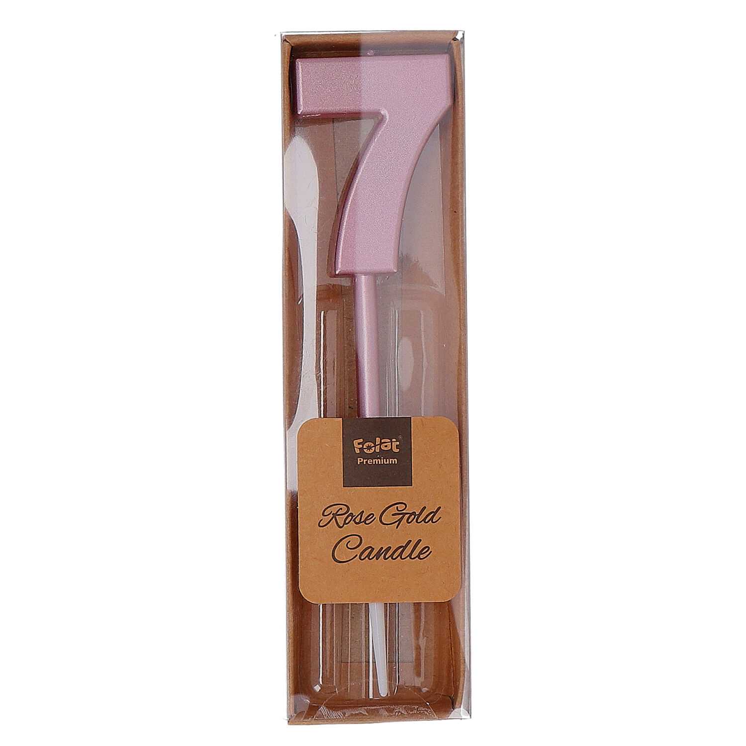 Zahlenkerze *7* rosé metallic