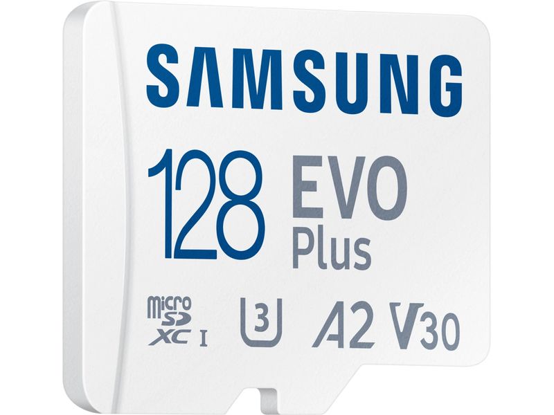 Samsung microSDXC-Karte Evo Plus 128 GB Auf Geschwindigkeit optimierte microSD Speicherkarte mit SD-Adapter