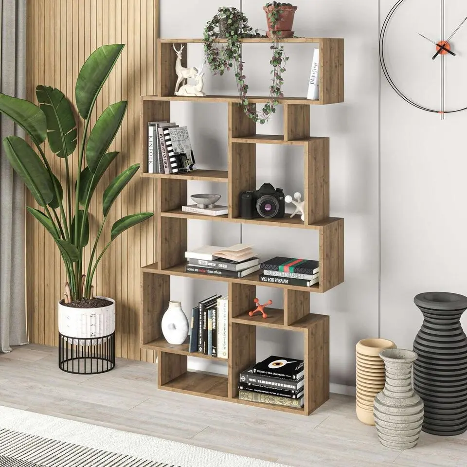 CALICOSY - Boekenkast met vakken KARMATO - 25,5x96x168,5 cm