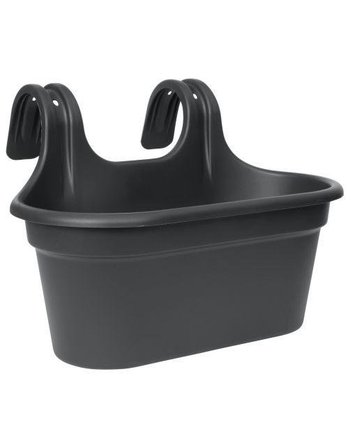 Easyday Balkonbak Joy Easyfix Duo - Plantenbak - 35x27x25 cm Zwart