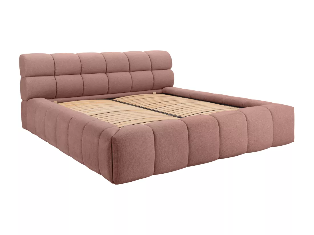 Lit coffre 180 x 200 cm - Tissu - Rose - FORVIK de Pascal Morabito