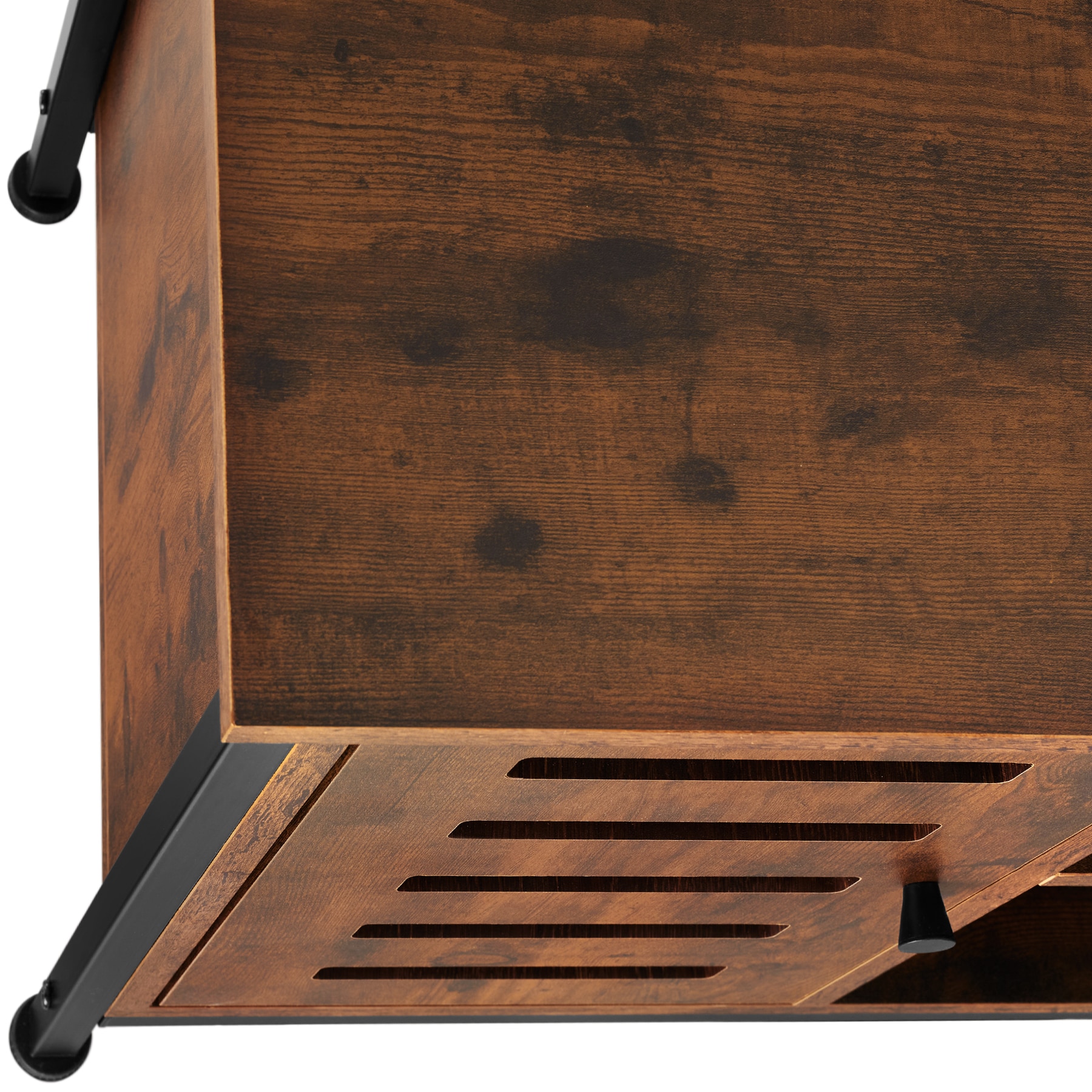 tectake® TV-Board, Industrial Style, offenes Fach, 2 Staufächer mit Magnettüren, verstellbarer Einlegeboden, 2 Kabelaussparungen, 110 x 41,5 x 50,5 cm