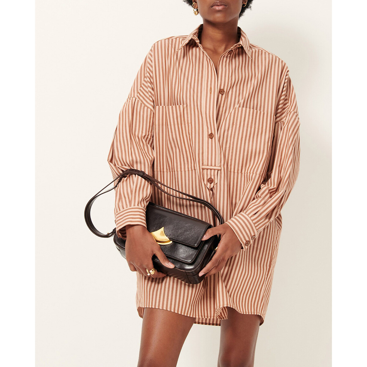 SESSUN<br>Vestido camisa listrado solto, FONTELLA