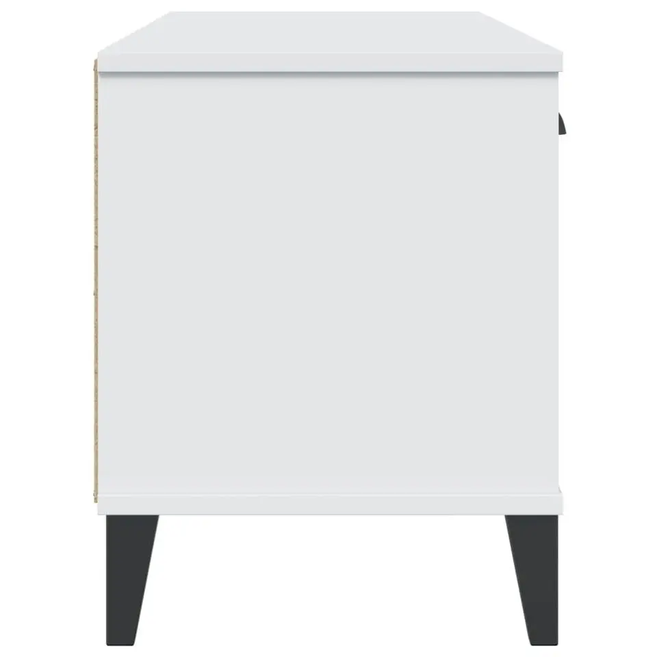 vidaXL - Schoenenbank - Wit - Bewerkt hout - 106 x 35 x 45 cm