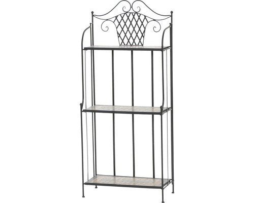 Siena Garden Prato ijzeren mozaïek bloemenplank, B 29 H 143 cm, zwart