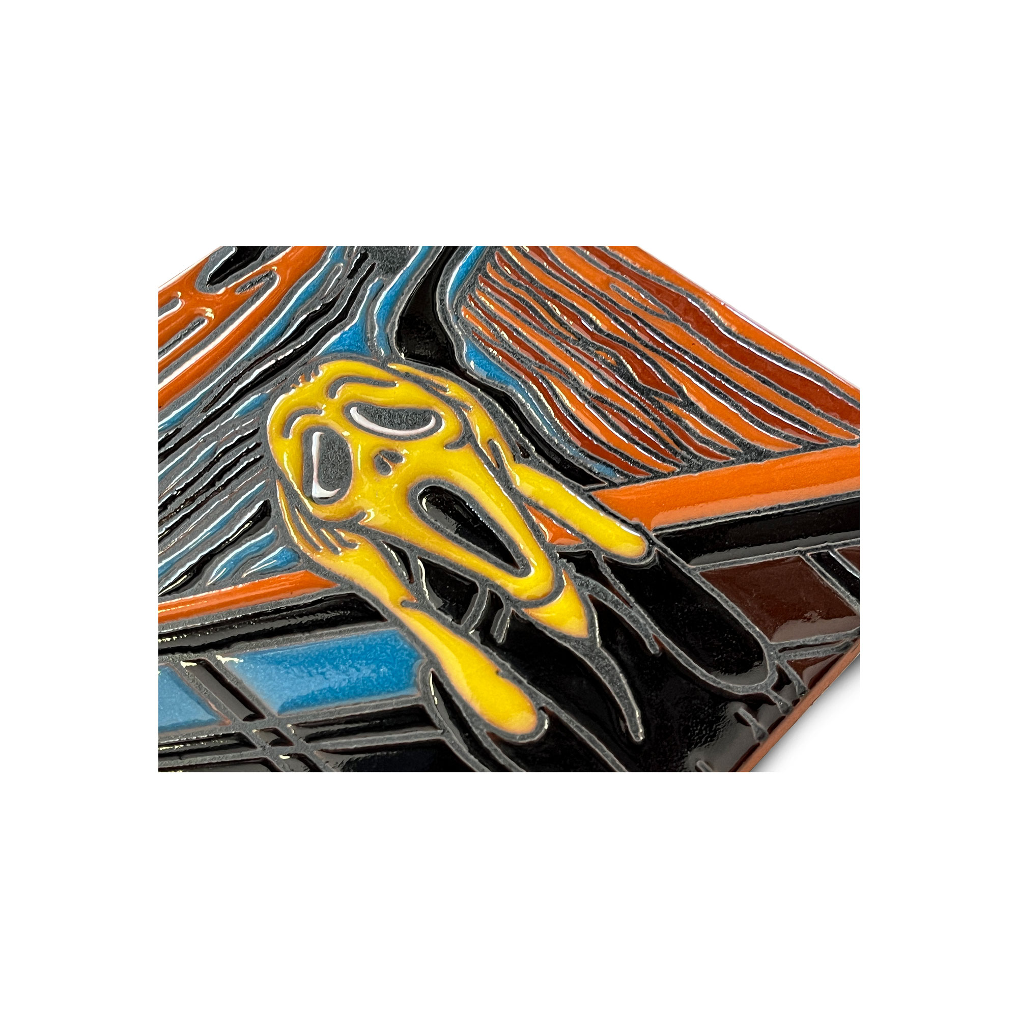 Relief-Kachel 'El Grito', multicolor, H 15 cm, B 15 cm von fischer's lagerhaus