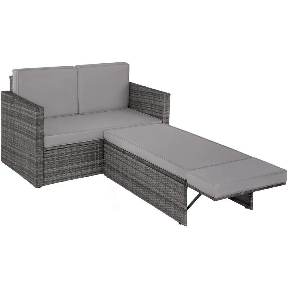 tectake Wicker loungesofa Corfu, Grijs