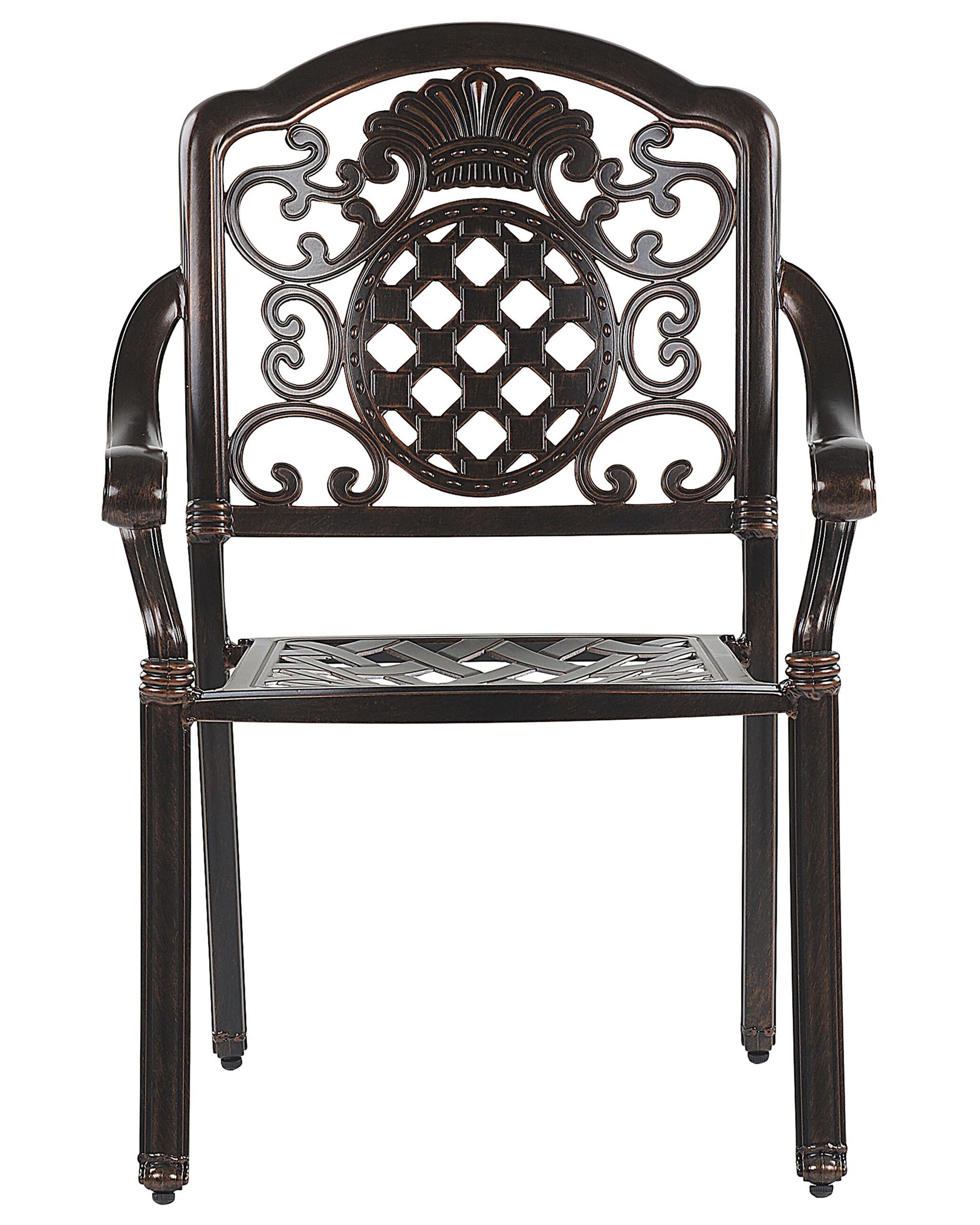 Set van 4 stoelen met zitkussen SALENTO Metaal Donkerbruin
