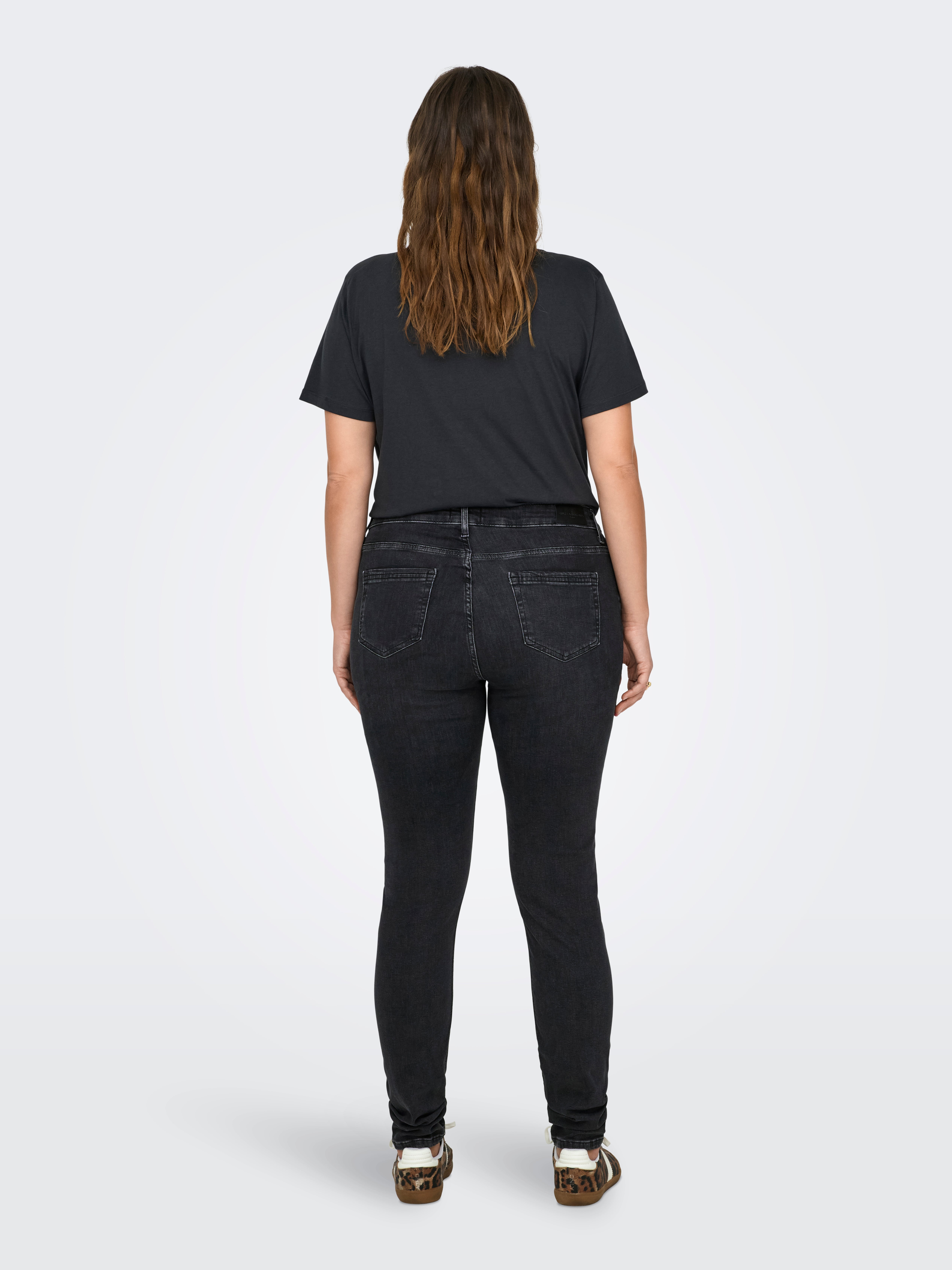CARWILLY Mittlere Taille Skinny Fit Jeans Washed Black