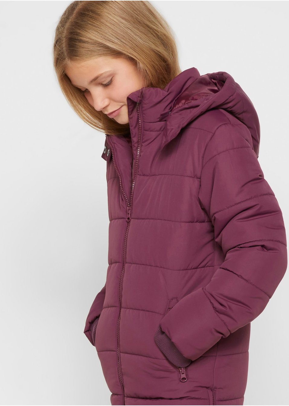 Veste matelassée fille avec capuche amovible