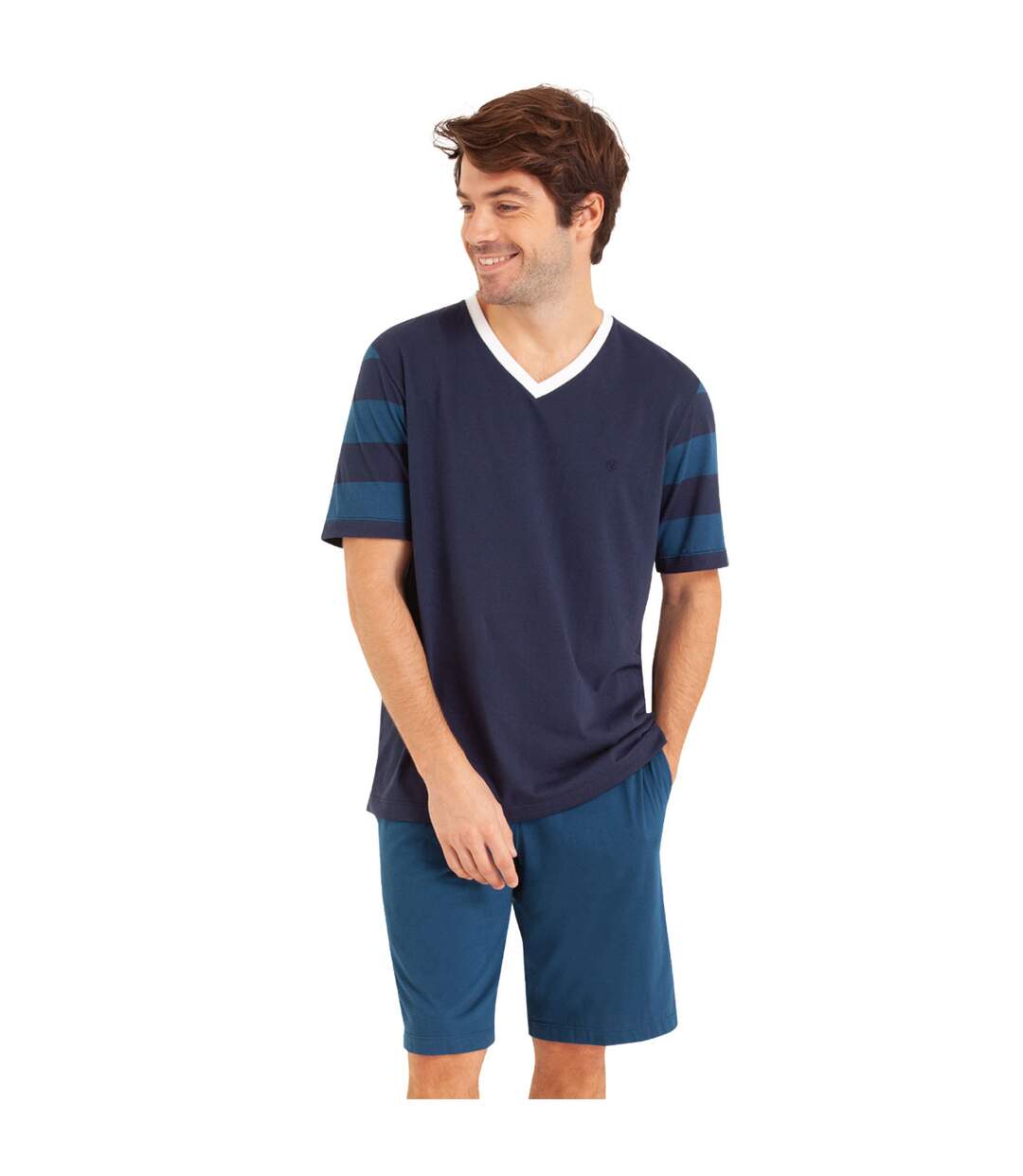 Pyjama court col V homme Fait en France