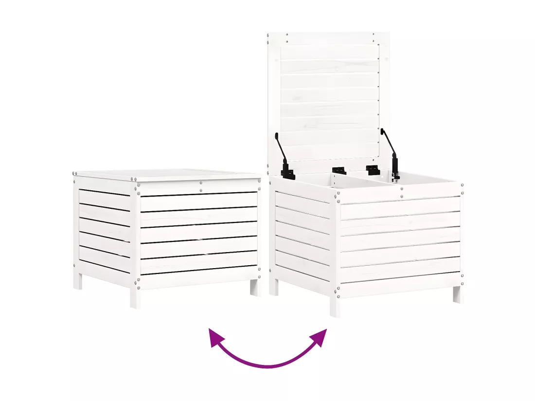 Repose-pied de jardin blanc 62x63,5x53,5 cm bois de pin massif