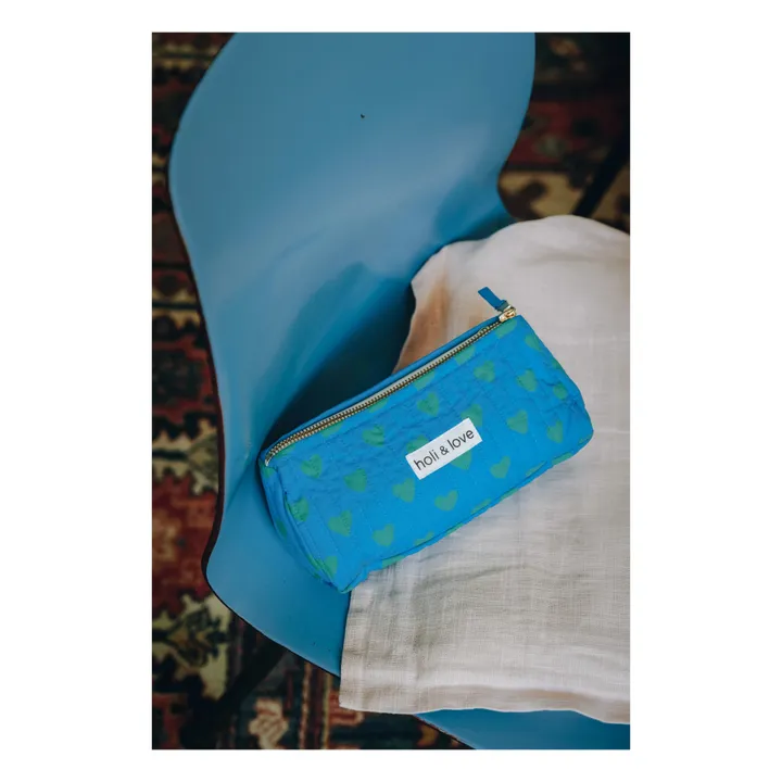 Holi & Love Trousse Cœur Coton Bio | Turquoise