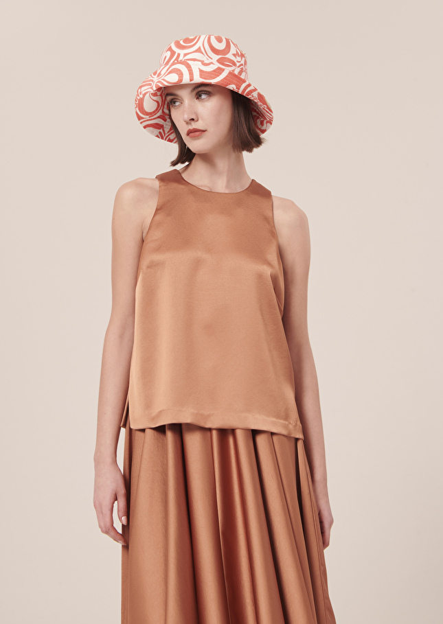 Top Telliamarron en satin fluide