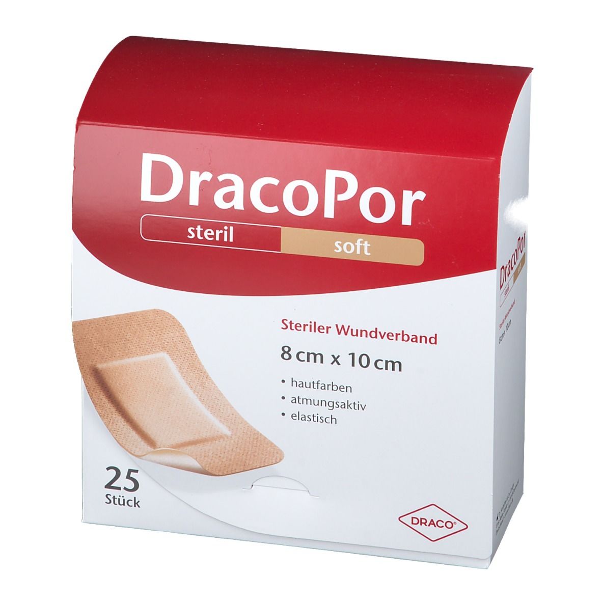 DracoPor Soft hautfarben 8 cm x 10 cm steril