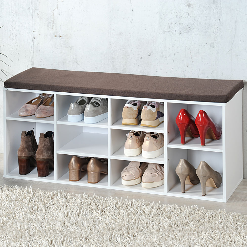 Schuhschrank mit Sitzkissen versch. Ausführungen