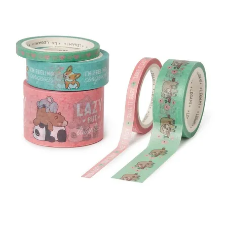 Legami 5 Papier-Klebebänder im Set - Tape by Tape Animals Tiere