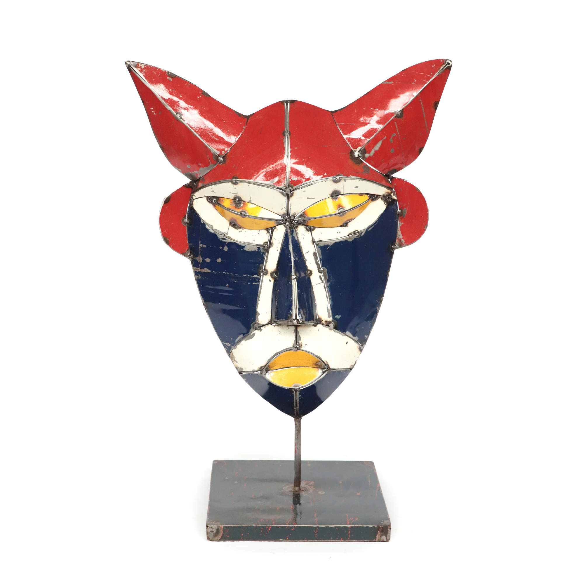Maske 'Wikinger' aus Ölfässern, multicolor, H 58 cm, B 42 cm von fischer's lagerhaus