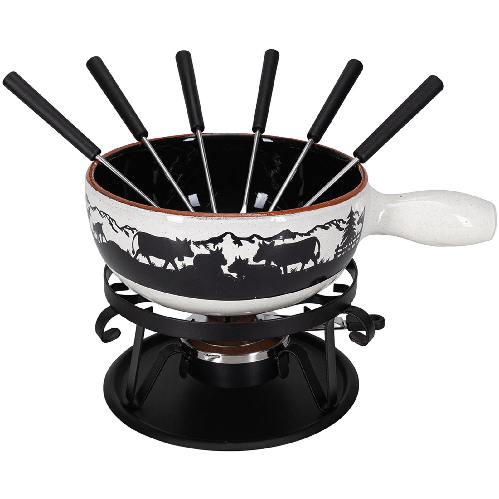 NV Käsefondue-Set Alpkühe 9tlg
