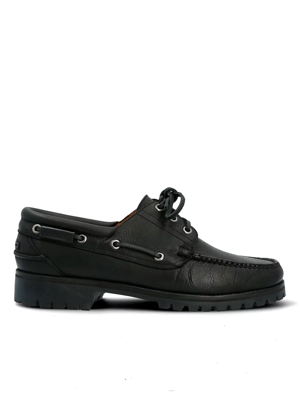 BATEAU LUG 3 EYELETS CUIR NOIR