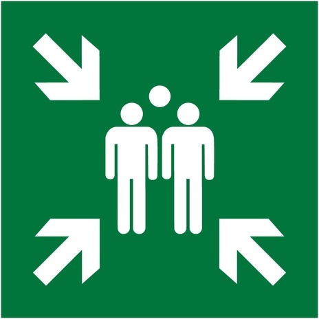 Pictogramme ISO EN 7010 - Point de rassemblement après évacuation - E007