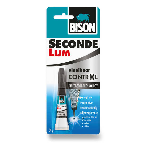 Bison secondelijm met direct-stop-technologie