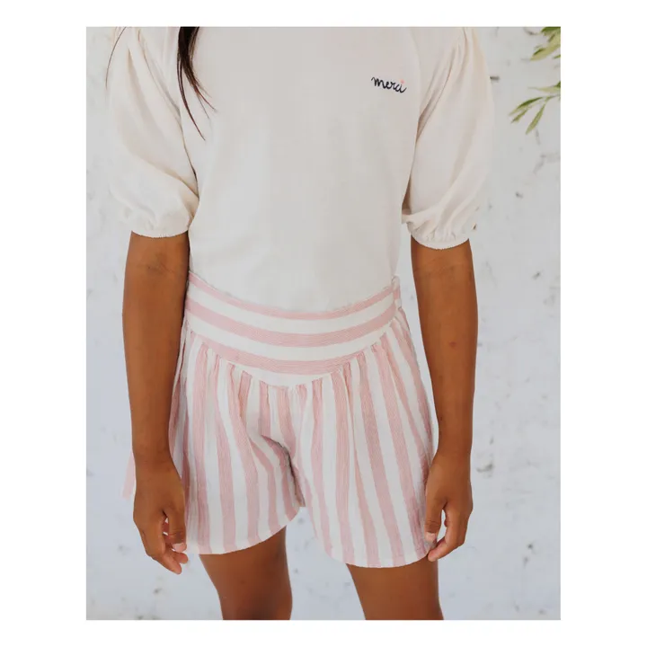 Búho Short Rayé Mousseline | Vieux Rose