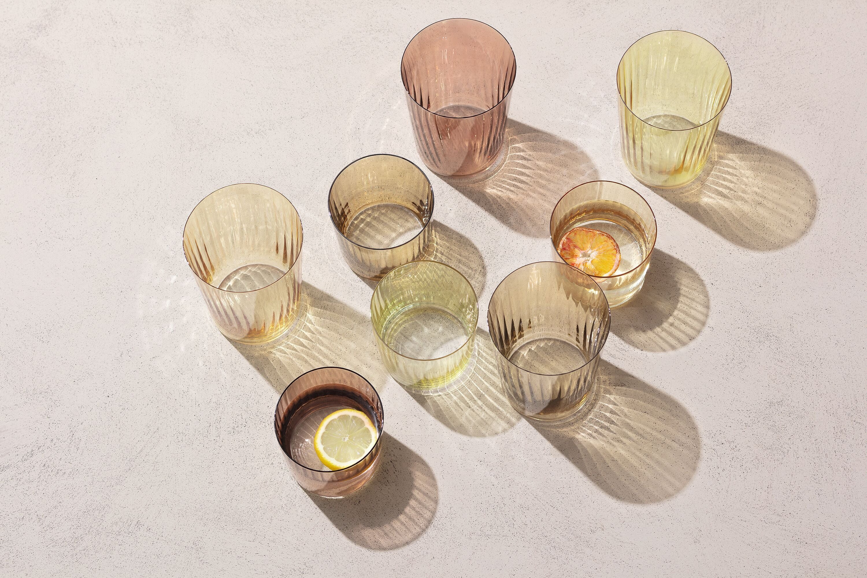LSA GEMS Wasserglas-Set - Dunkelorange / H: 7.3 cm