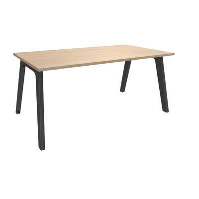 Bureau simple STEELY - L120 cm - Bureau de départ - Pieds carbone - plateau imitation Chêne clair