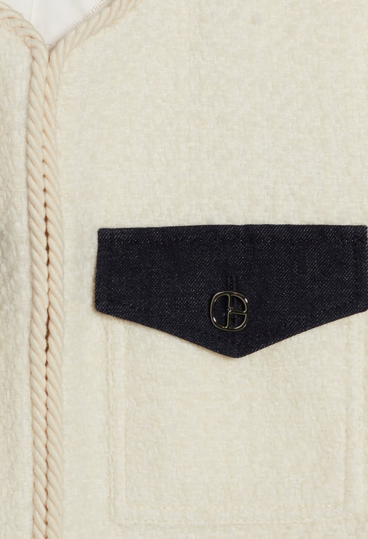 Veste tweed manches longues beige