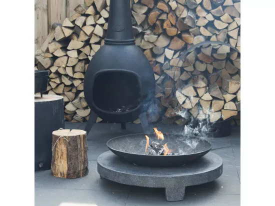 Brasero en fonte et granit Anneau 69.8 x 23.8 cm